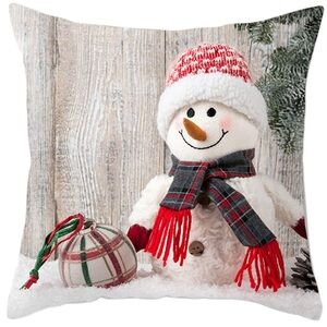 Festive Snowman Holiday Pillow Cover 18” - NWOT